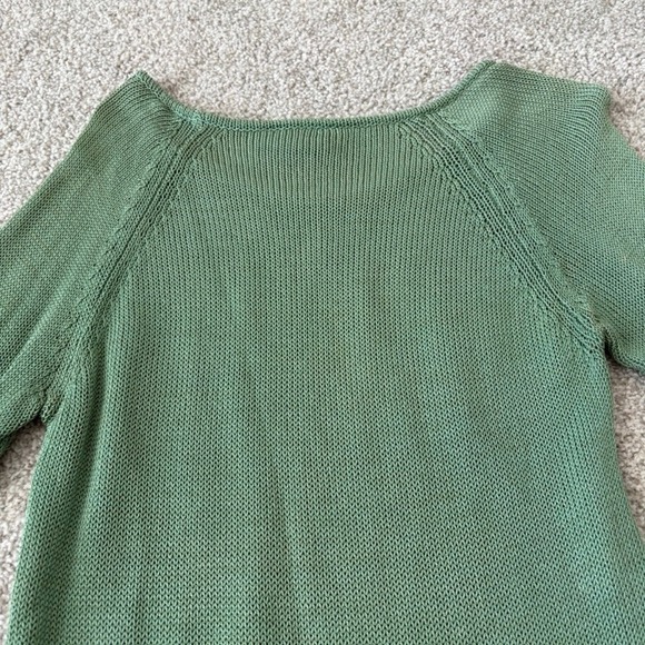 Max Mara Boatneck Sweater Size Small Green Knitting Yarn Italy Beach Coastal - Picture 11 of 11